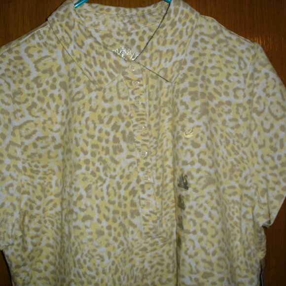 NWT WOMEN'S GLORIA VANDERBILT PULLOVER COTTON BLOUSE/TOP-SIZE L-YELLOW/BROWN - Picture 11 of 16